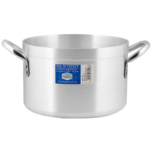 PARDINI Casserole Aluminium Hotel High 2 Handles 4 Cookware, Grey, 24 cm