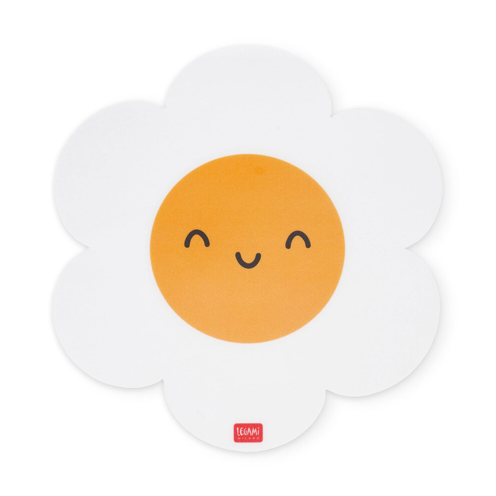 Legami - Mouse Mat Mouse Mat With Dust And Anti-Glare Pvc Surface, Non-Slip Rubber Base, Daisy Motif, 8.8 X 9.2 Inch 8052694022945