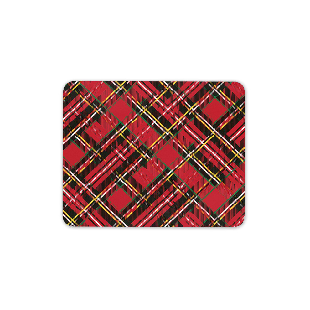 Destination Vinyl Ltd Tartan Mouse Mat Pad - Scottish Kilt Fabric Scotland Computer #15842 Red 7625835851004