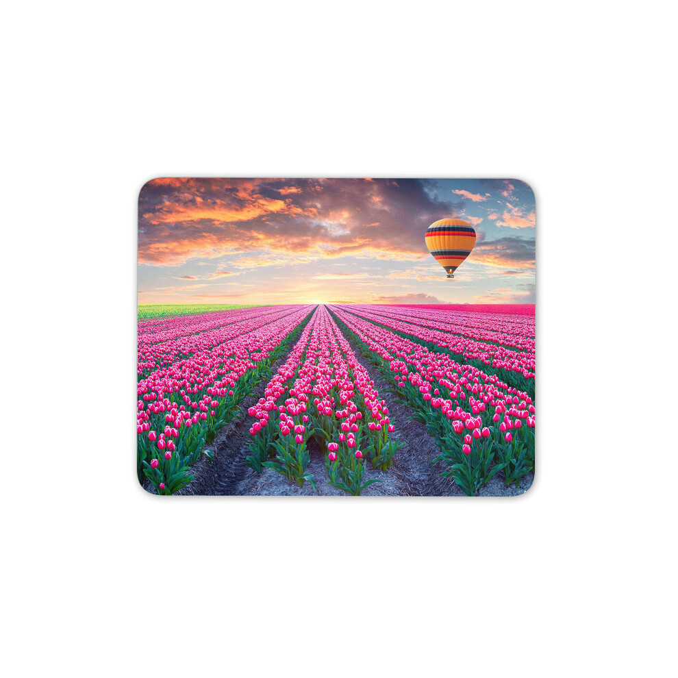 Destination Vinyl Ltd Tulip Field Mouse Mat Pad - Flowers Hot Air Balloon Pretty Computer #15869 7625824181938