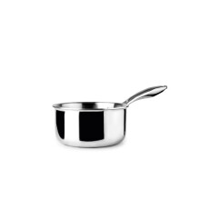 IBILI - Triply Natural Three-Layer Saucepan, 16 cm, 1.5 litres, Stainless Steel, Suitable for Induction, Without Non-Stick