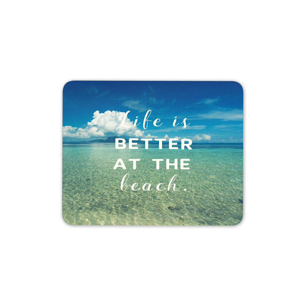 Destination Vinyl Ltd Beach Quote Mouse Mat Pad - Life Positive Seaside Ocean Fun Computer #15906 7625832475678