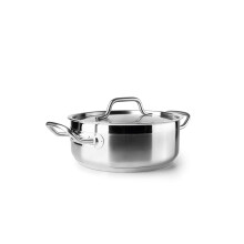 IBILI Saucepan with Lid 22 cm Stainless Steel 18/10 Suitable for Induction Cookers, Silver