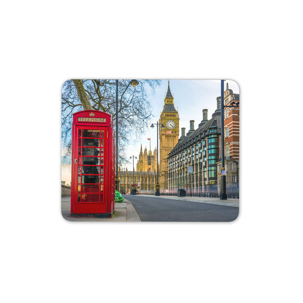 Destination Vinyl Ltd London Big Ben Phone Box Mouse Mat Pad - England Fun Computer #16075 Red 7625841473337