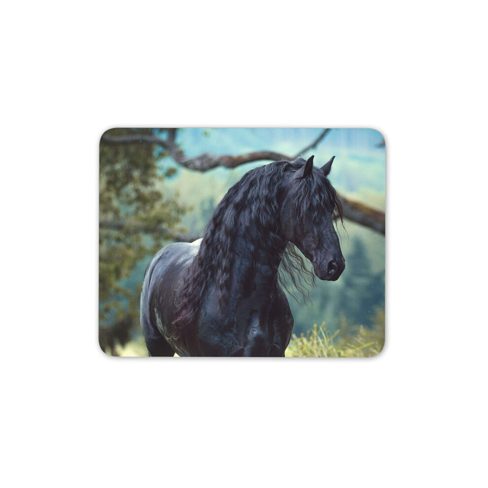 Destination Vinyl Ltd Friesian Stallion Beauty Mouse Mat Pad - Equine Horse Computer #16227 Black 7625841285503