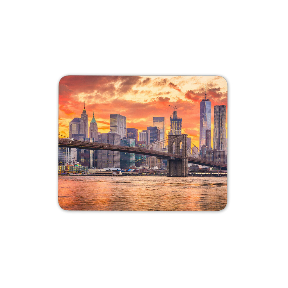 Destination Vinyl Ltd Beautiful New York Sunset Mouse Mat Pad - Brooklyn Bridge Computer #16861 7625846053855