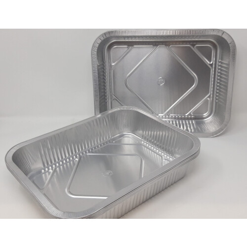 12 x Aluminium Foil Smoothwall Rectangular Roasting Oven Baking Dish Tray 31x24x6cm
