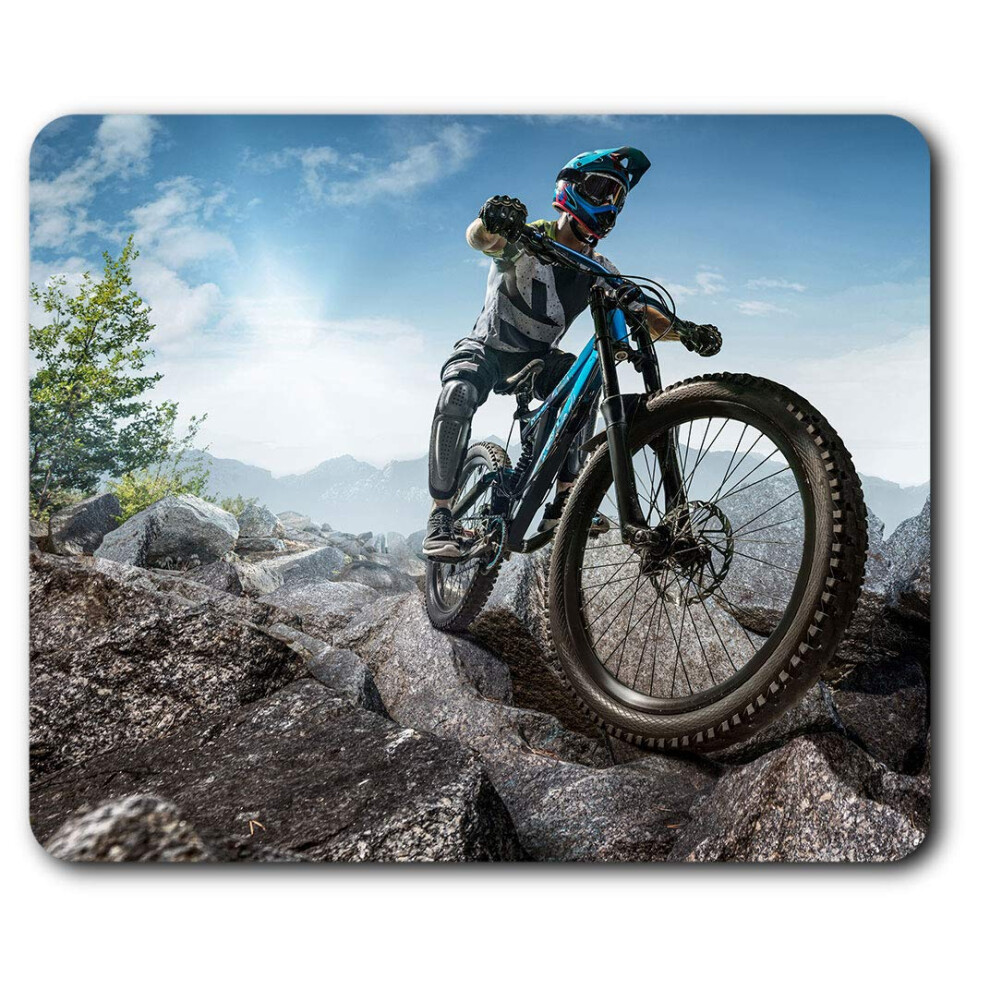 Mountain Biker Bicycle Mouse Mat Pad Computer Pc Laptop Gaming Office Home Desk Accessory Gadget 2752 7625998894887