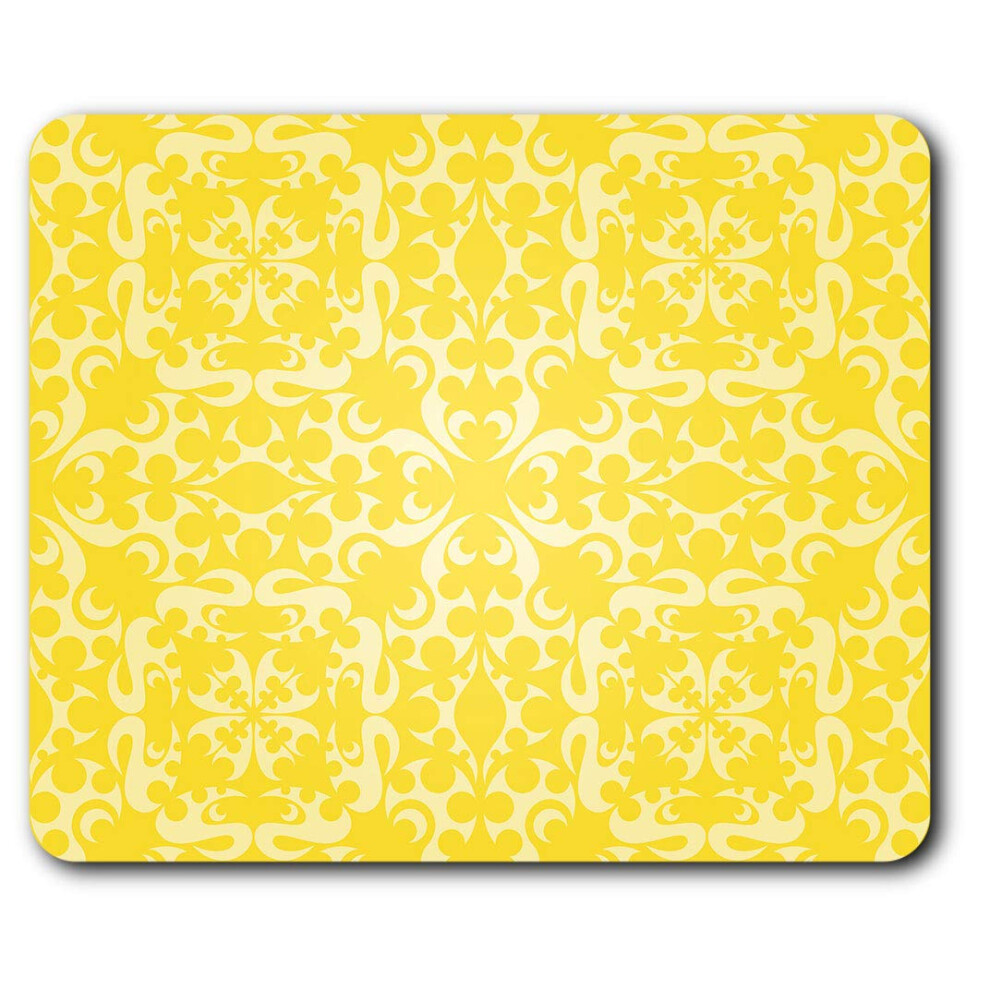 Art Deco Vintage Pattern Mouse Mat Pad Computer Pc Laptop Gaming Office Home Desk Accessory Gadget 24578 Yellow 7625999399916