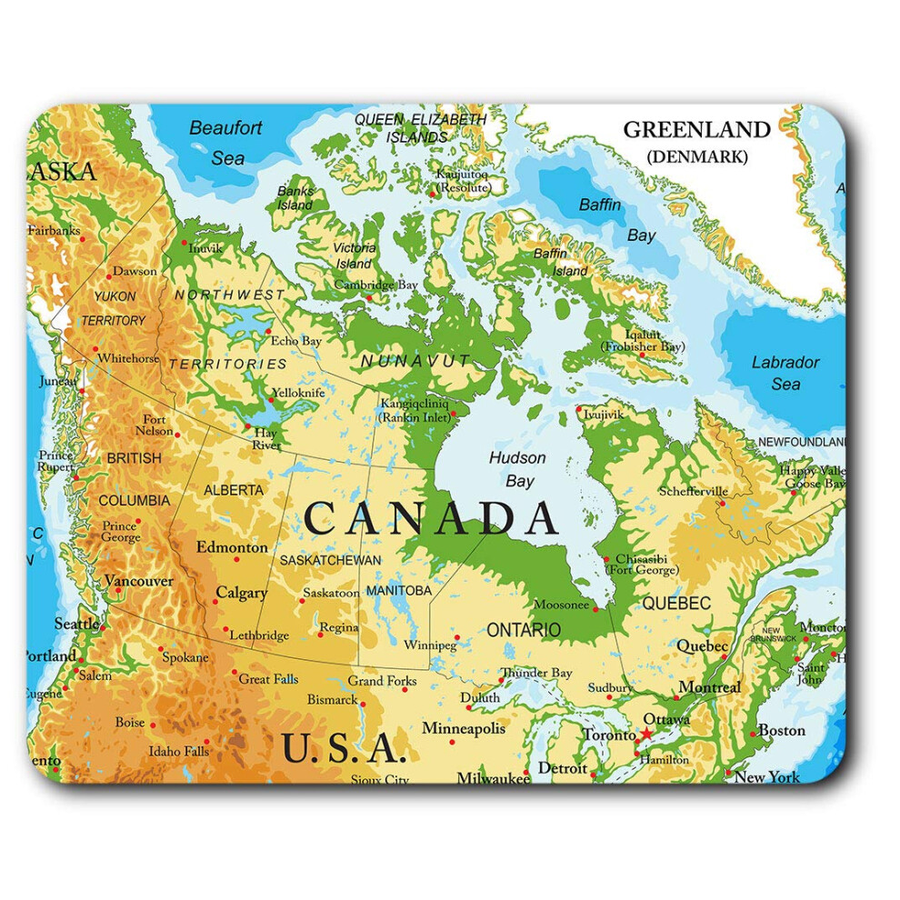 Canada Map Canadian Travel Mouse Mat Pad Computer Pc Laptop Gaming Office Home Desk Accessory Gadget 3164 7625998923174