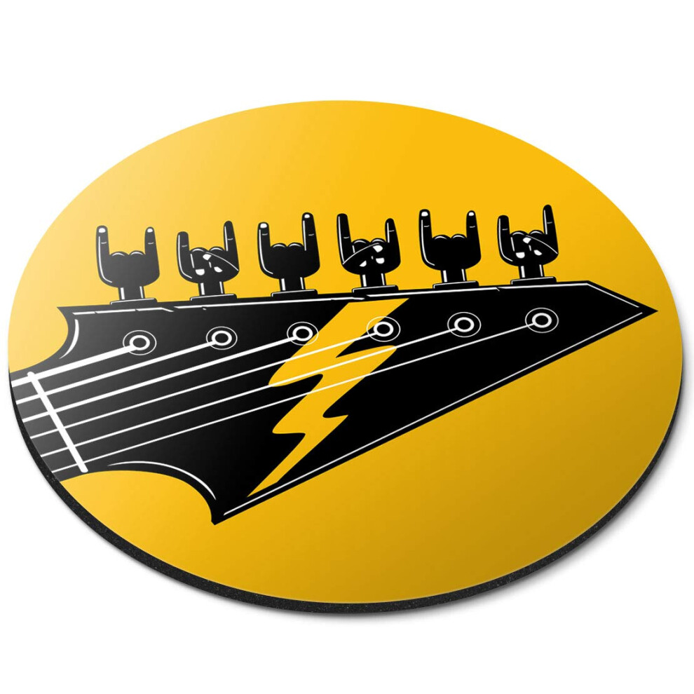 Destination Vinyl Ltd Rock Band Electric Guitar Music - Flexible Round 5Mm Rubber Mouse Mat Pad Office Home Novelty Printed Desk Accessory 12984 7626000331727