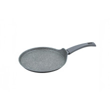 zanetti - Duracemetra Crepe Pan 28 cm Aluminium, Non-Stick Pan for High Thickness Forged Crepes, Stone Effect and Soft Touch Handle, for Any Hob