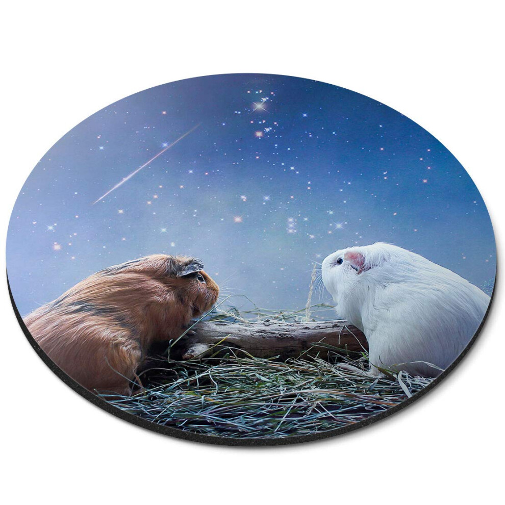 Destination Vinyl Ltd Cute Guinea Pig Funny Love - Flexible Round 5Mm Rubber Mouse Mat Pad Office Home Novelty Printed Desk Accessory 2036 7626000550395