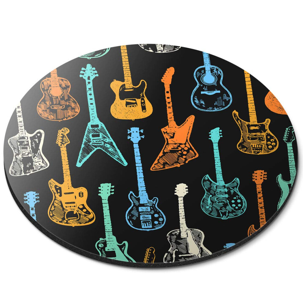 Destination Vinyl Ltd Guitars Music Band Dad - Flexible Round 5Mm Rubber Mouse Mat Pad Office Home Novelty Printed Desk Accessory 3879 7626000707904
