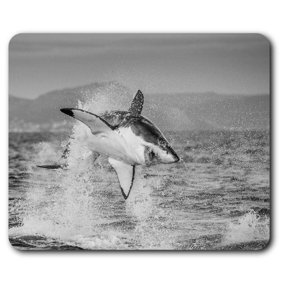 Great Shark Hunting Breach Mouse Mat Pad Computer Pc Laptop Gaming Office Home Desk Accessory Gadget #42985 White 7626016775027