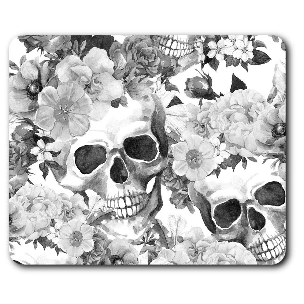 Destination Vinyl Ltd Flowery Sugar Skull Flowers Mouse Mat Pad Computer Pc Laptop Gaming Office Home Desk Accessory Gadget #35743 7626018637279