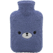 Thermos bottle with cute animal lid for hot and cold compresses, foot warmer, neck and shoulder pain relief, great gift idea, dark blue, 1800ml