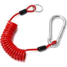 1.8m x 5mm Trailer Safety Cable, Trailer Brake Cable, Coiled Cable, for Emergency Towing of Camper Trailer