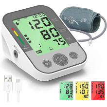 Tensiomètre automatique Panacare compatible avec le bras, brassard numérique ajustable, brassard tricolore pour grand bras.