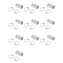 10 Set Tubo di Scarico del Riscaldatore da 24 mm Connettore del Tubo di Sfiato del Gas nel Acciaio Inossidabile con Morsetti per Riscaldatore Webasto