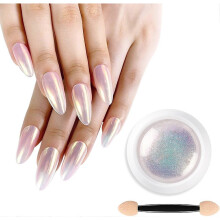 1 Pcs Neon Pearl Chrome Nail Powder, Magic Mermaid Chrome Nail Powder Iridescent Fairy Shell Nail Glitter Powder, Aurora Nail 0.2g