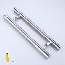 100cm Silver Door Pull Handle for Glass and Wooden Doors, Long Round Metal Shower Door Handle
