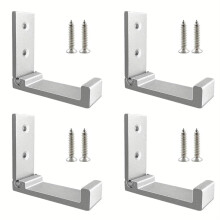 Heavy Duty Aluminum Wall Mounted Folding Coat Hooks Rack for Hats Bags Towels – One Color, 4pcs