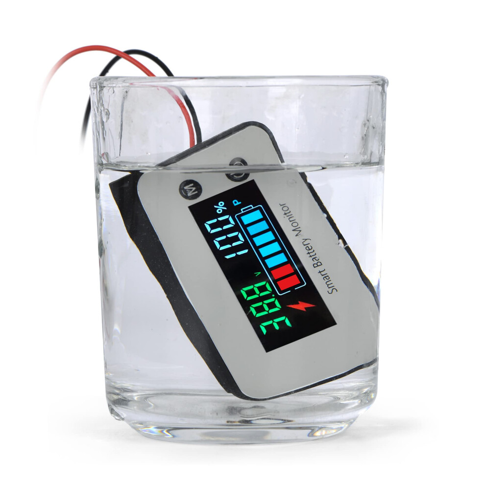 Ipx7 Waterproof Battery Monitor 12Vâ72V With Alarm And Temperature Display For Car Motorcycle Golf Cart 9351714675864