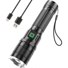 Rechargeable Torch LED, 6000 Lumens Torches LED Super Bright Battery Powered with 3 Lighting Modes Zoomable IP65 Waterproof