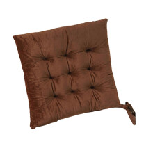 (40*40cm, Coffee) Seat Cushion Crystal Velvet Fabric Thickened High-Elastic Sponge Long Sitting Comfort Cushion