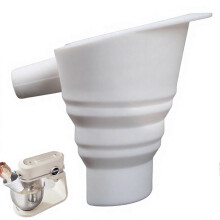(L, White) Folding Kitchen Funnel - Food Grade Silicone Foldable - for KitchenAid Stand Mixer Baking