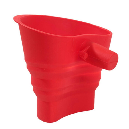(S, Red) Folding Kitchen Funnel - Food Grade Silicone Foldable - for  KitchenAid Stand Mixer Baking