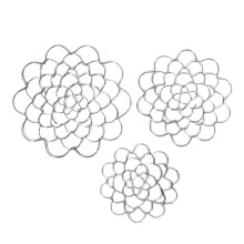 Floral Arrangement Grid 3pcs Metal Flower Vase Organizer Insert with Stable Support for Easy Floral Design and GiftReady Silver Finish