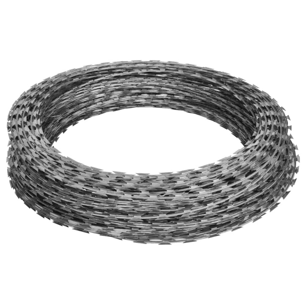 Galvanized Steel Razor Wire 2 Pack 196.9Ft For Garden Security, Weatherresistant And Durable Fence Barrier 9351714903110