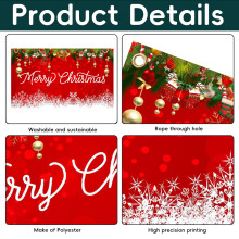Painel de Natal Vermelho com Decoração de Feliz Natal, Árvore de Natal com Papai Noel, Fundo Fotográfico, Banner de Natal, Pôster Compatível
