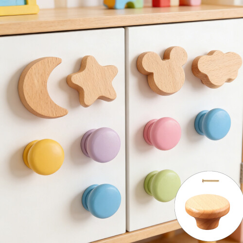 Colorful Cartoon Wood Cabinet Handle Drawer Knobs-AB42 2