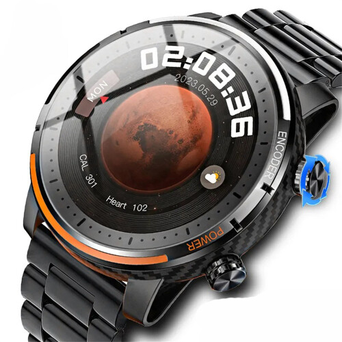 (Orange) New Bluetooth Compatible Waterproof HD Screen Talking Watch for Android and IOS 1