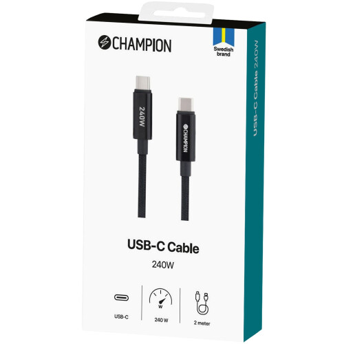 Kabel USB-C 240 W, 2 m, černý