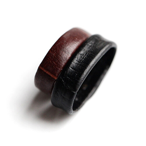 (Brown, 24mm) 3Pcs Leather strap retaining ring loop hoop keeper black brown straps buckle 2