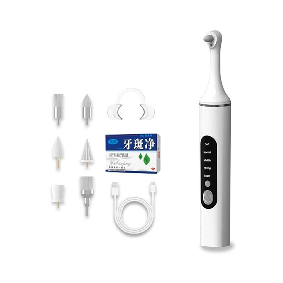 Tauoh Tooth Polisher And Plaque Remover Teeth Cleaning Tools For Cleaning And Polishing Of Tooth 6 Brush Heads,5 Speed Modes