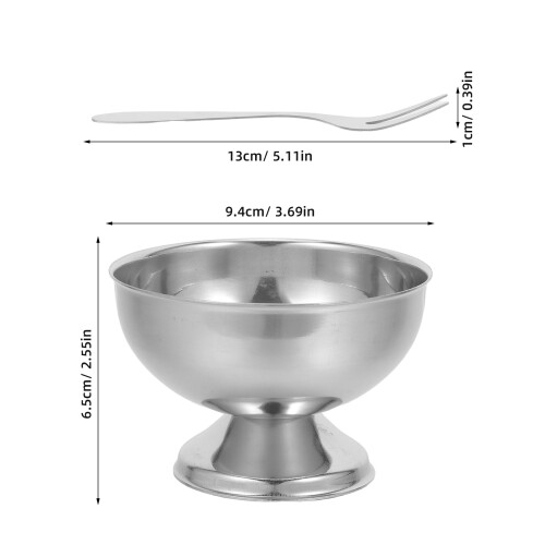 1Set Silberne Eiscreme Dessertschale Fußed Bowls Für Partys 1