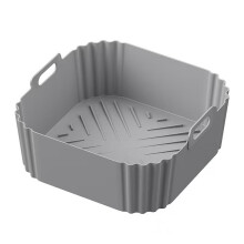 (185g, Grey) Air Fryer Replacement Grill Pan Reusable Silicone Non-Stick Pan Compatible with Ninja Air Fryers