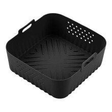 (190g, Black) Air Fryer Replacement Grill Pan Reusable Silicone Non-Stick Pan Compatible with Ninja Air Fryers