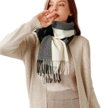 Women's Long Plaid Blanket Chunky Oversized Winter/Fall Warm Scarf Big Tartan Scarves Wrap Shawl Cashmere Feel Neck Scarf Plaid Winter Scarf