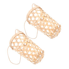Woven Wall Hanging Planter 2 Pack Bamboo Baskets Rustic Farmhouse Decor Small Flower Pots