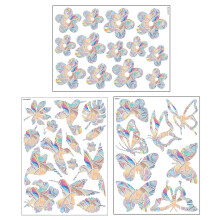 3 sets of various patterns of rainbow prism electrostatic glass stickers PVC decorative window stickers to prevent birds from hitting