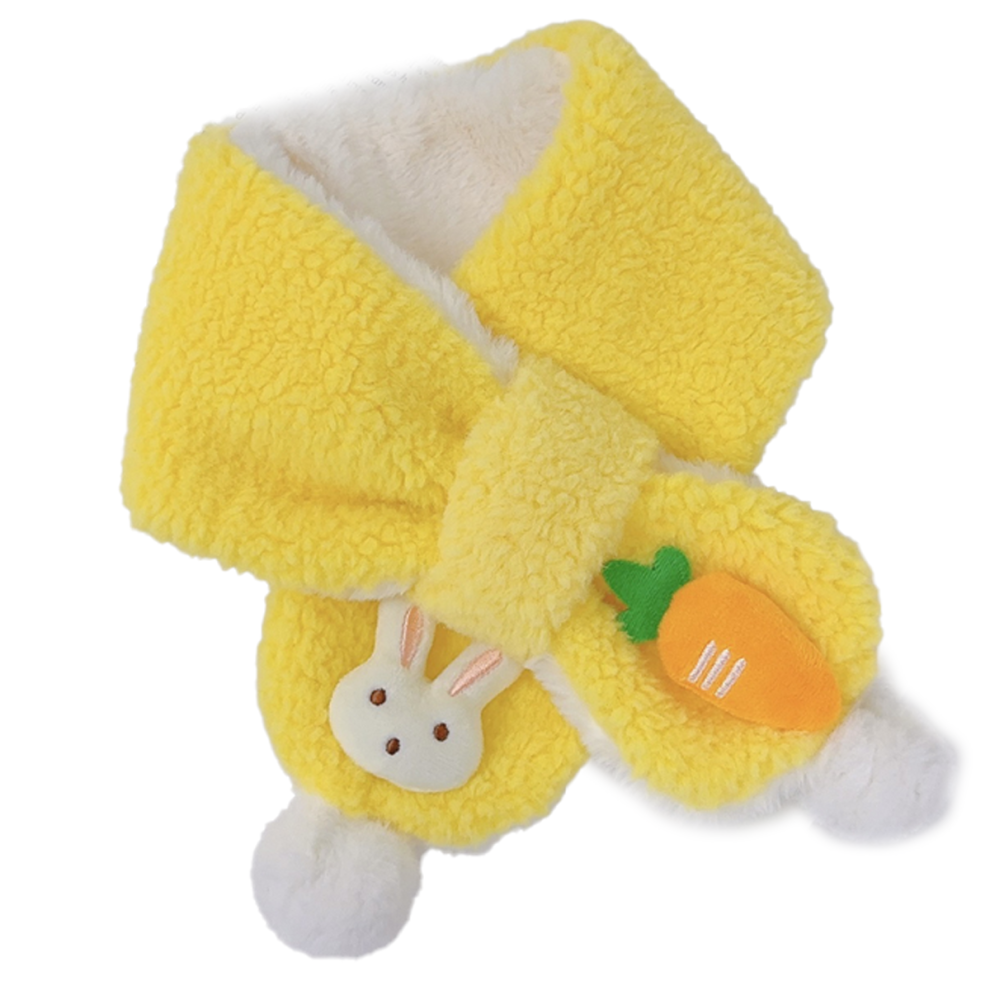 Girls Winter Warm Thicken Scarfs Cartoon Faux Plush Cross Collar Scarf Shawl Lovely Warm Soft Scarf Winter 4261617882557