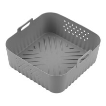 (190g, Grey) Air Fryer Replacement Grill Pan Reusable Silicone Non-Stick Pan Compatible with Ninja Air Fryers