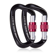 Screw Lock Carabiner Compatible with Mountain Climbing, Aluminium D Ring Heavy Duty Lightweight Professional Climbing Equipment (1PCS)