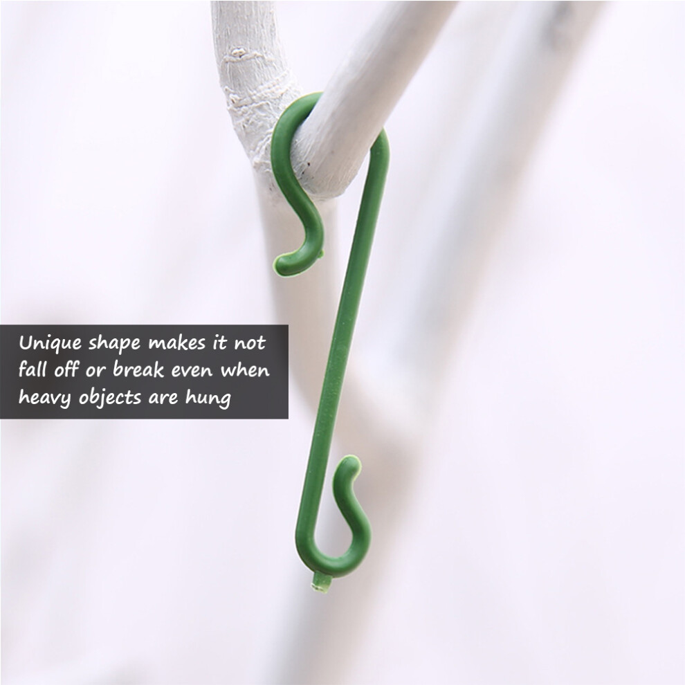 100Pcs Reusable Plastic Christmas Ornament Hooks Mini Hooks S Shaped Hangers Compatible With Xmas Home Decoration Green 4261617882083